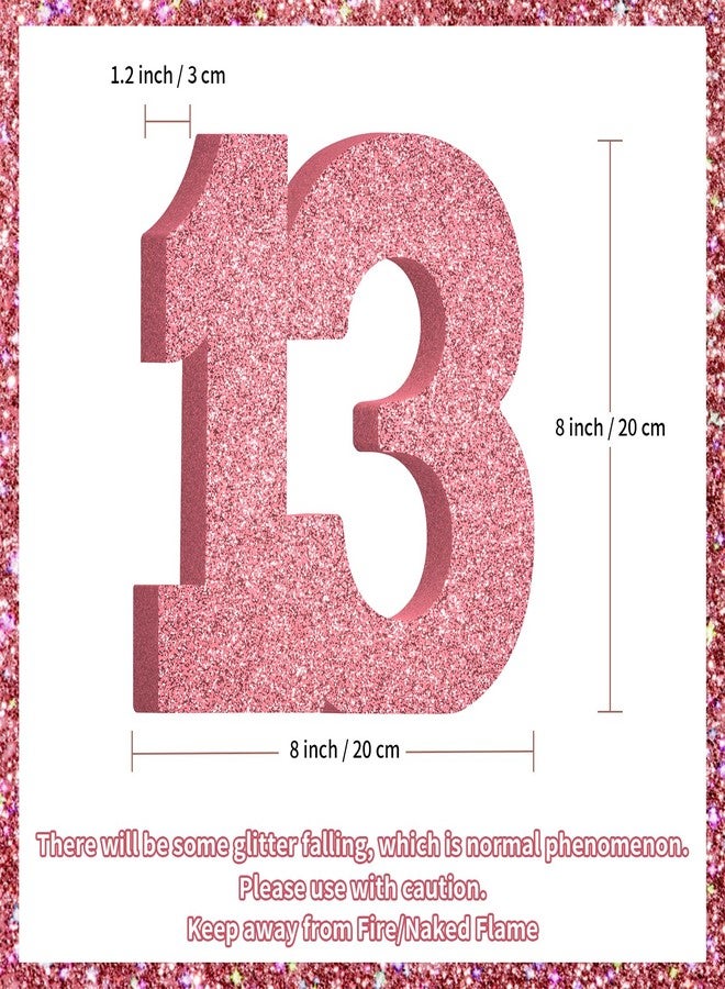 MOORAY 13th Birthday Decorations for Girls,13th Anniversary Decorations,Pink Gold Glitter Happy 13th Birthday Party Centerpieces for Table Decorations - Image 2